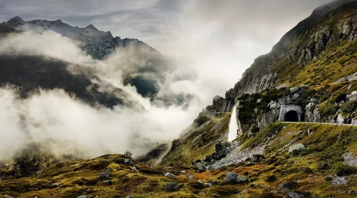 Sustenpass Westrampe mit Wasserfall